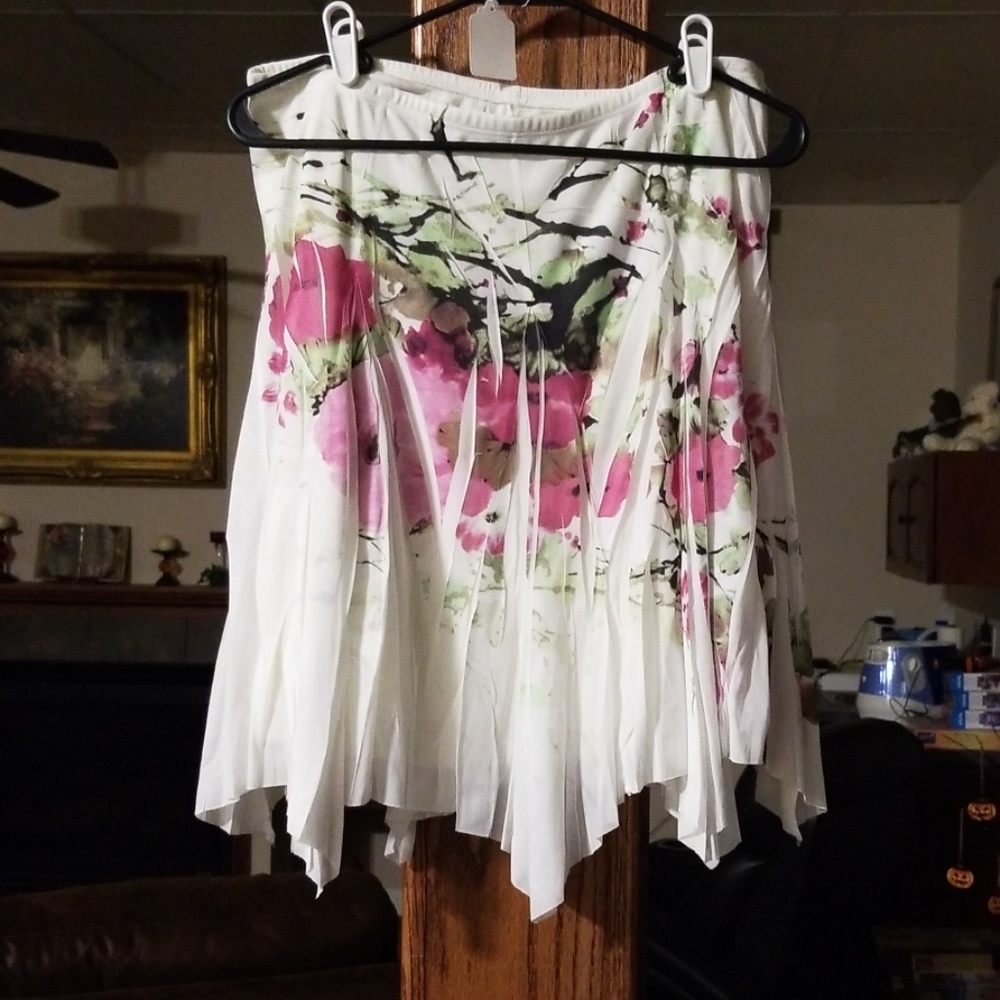 Flowered midi skirt